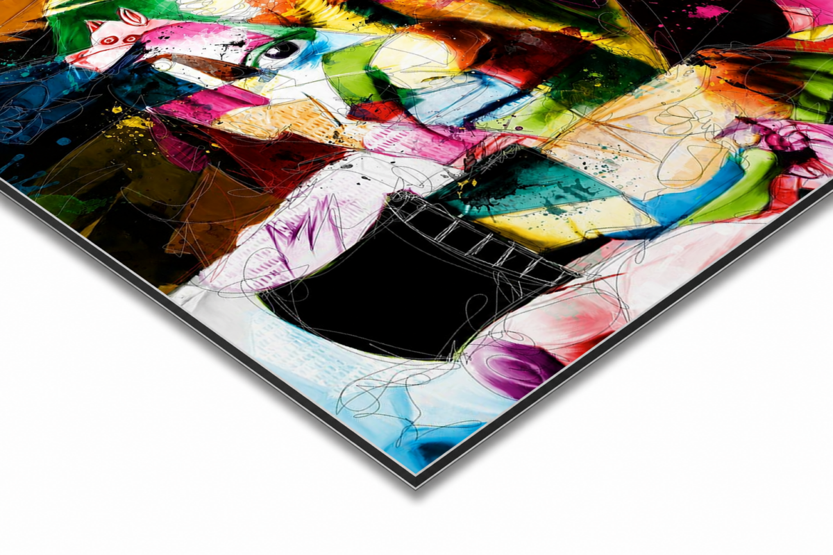Angle d une plaque en aluminium, impression directe sans cadre