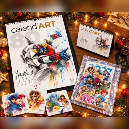 Coffret Calend'ART 80 : calendrier mural, calendrier de bureau, AGEND'ART 2027 et trois sous-verres Murciano