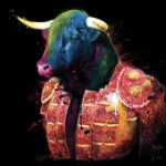 Gorille dans la brume, tableau original de Patrice Murciano, technique mixte sur toile