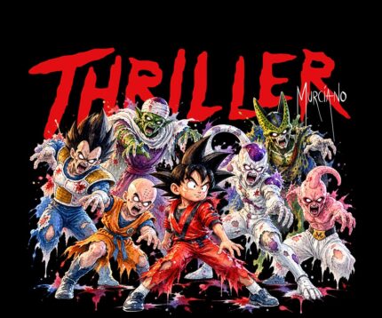 THRILLER Dragon Ball zombies, aquarelle de Patrice Murciano